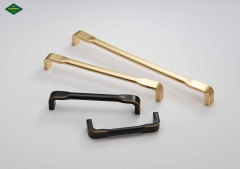 Manufacturer direct sales gold handle wardrobe door handle North European simple cabinet drawer zinc alloy handle